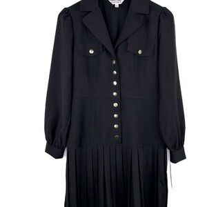 NWT Nanette Lepore Remy Black Pleated Dress